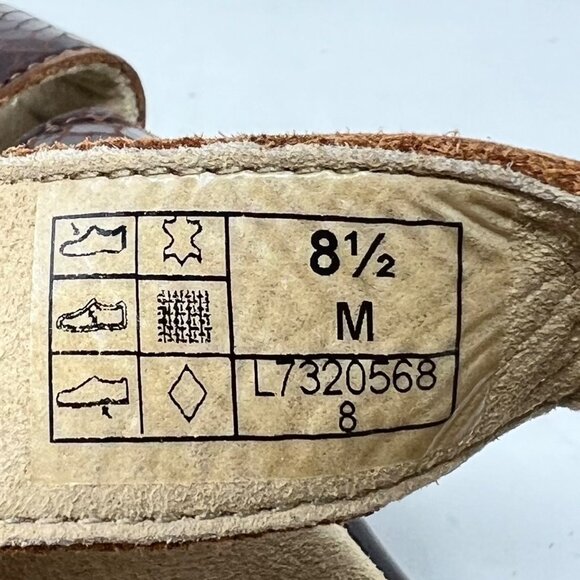 SAS Womens Brown Leather Strappy Sandal Weave Henna Brown Herringbone Size 8.5M - Picture 7 of 9